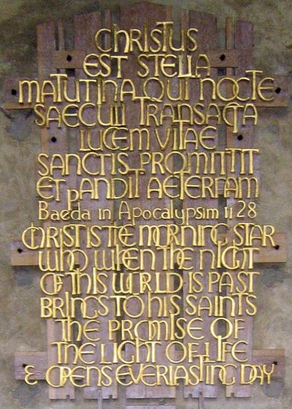 Feast day of the Venerable Bede, who died on this day in 735. 
“Christ is the morning star who, when the night of this world is past, brings to his saints the promise of the light of life, and opens everlasting day.”