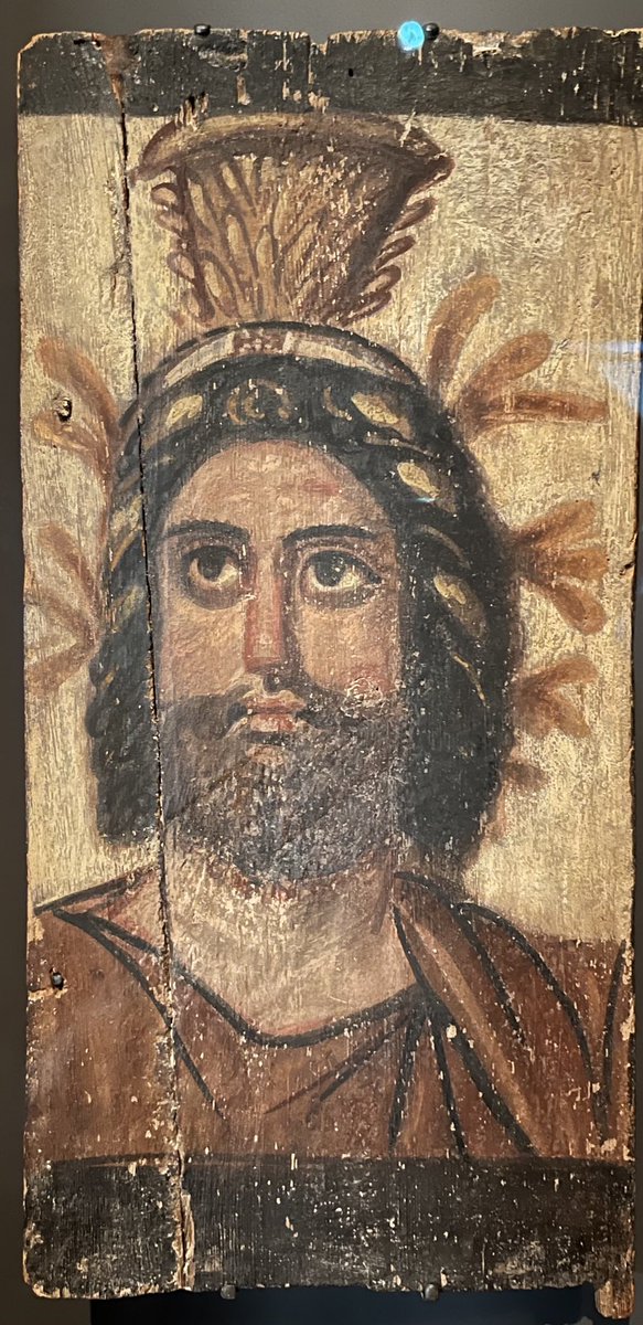 Portrait peint sur bois provenant d’Égypte romaine et représentant le dieu Sérapis, IIe siècle, Getty Villa - Los Angeles.