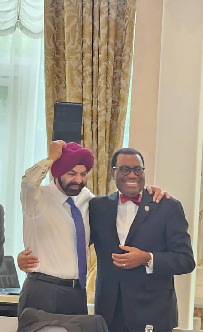 Akinwumi A. Adesina (@akin_adesina) on Twitter photo With my friend <a href="/WorldBank/">World Bank</a> President Ajay Banga, at G7 Finance Ministers & Central Bank Governors’ meeting in Italy. Together, we’ll do more for Africa, and need huge global support for our concessional vehicles: IDA21 and ADF17. Let’s smile together! <a href="/G7/">G7</a> <a href="/AfDB_Group/">African Development Bank Group</a> With my friend <a href="/WorldBank/">World Bank</a> President Ajay Banga, at G7 Finance Ministers & Central Bank Governors’ meeting in Italy. Together, we’ll do more for Africa, and need huge global support for our concessional vehicles: IDA21 and ADF17. Let’s smile together! <a href="/G7/">G7</a> <a href="/AfDB_Group/">African Development Bank Group</a> 