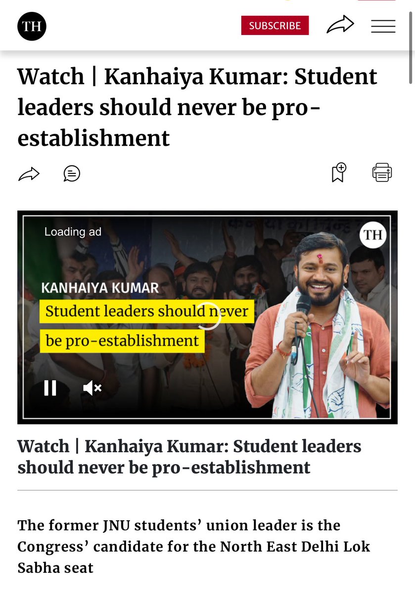 This morning in a English Newspaper read a statement from Congress MP Candidate Kanhaiya who says Student Leaders should never be pro establishment.. Going by that Graduates should not Vote for Congress Government’s Candidate but rather choose BRS’s candidate who is well