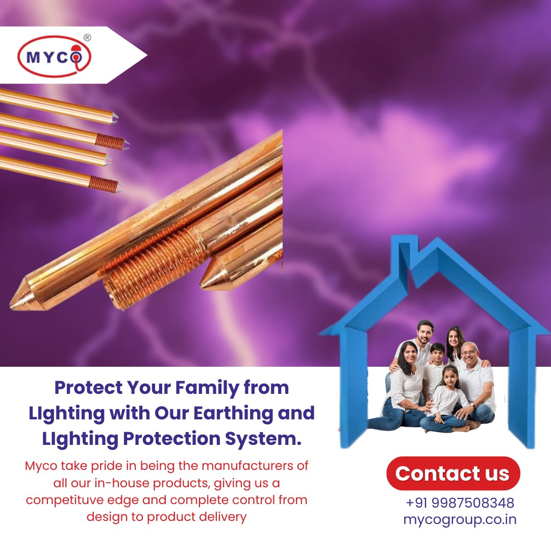 Ensure your family's safety with our reliable earthing and lighting protection systems. #homesafety #protectionfirst #earthing #lightningprotection #mycogroup #familyfirst #safetysolutions #securehome #productinnovation #qualityproducts