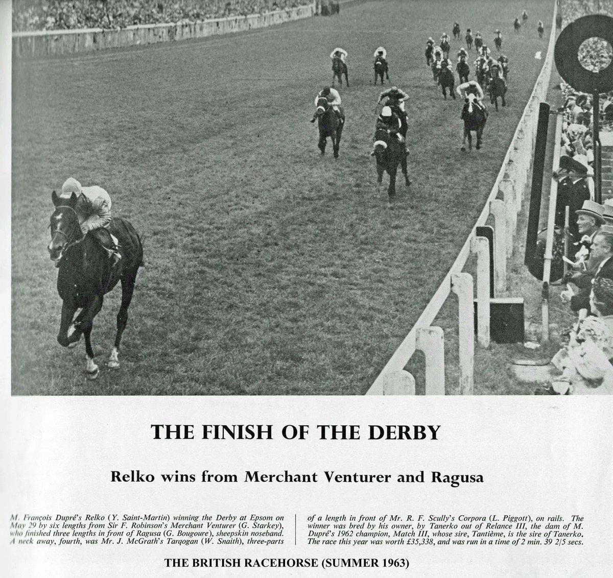 OTD 1955 Francois Mathet-trained Phil Drake (100-8) 🇫🇷 ridden by Freddie Palmer won the Derby for Owner Suzy Volterra; 100-1 shot Panaslipper (Jimmy Eddery) was 2nd with 11-4 fav Acropolis (Doug Smith) in 3rd. Francois won the Derby again in 1963 with Relko. 🏇👏#RacingMemories