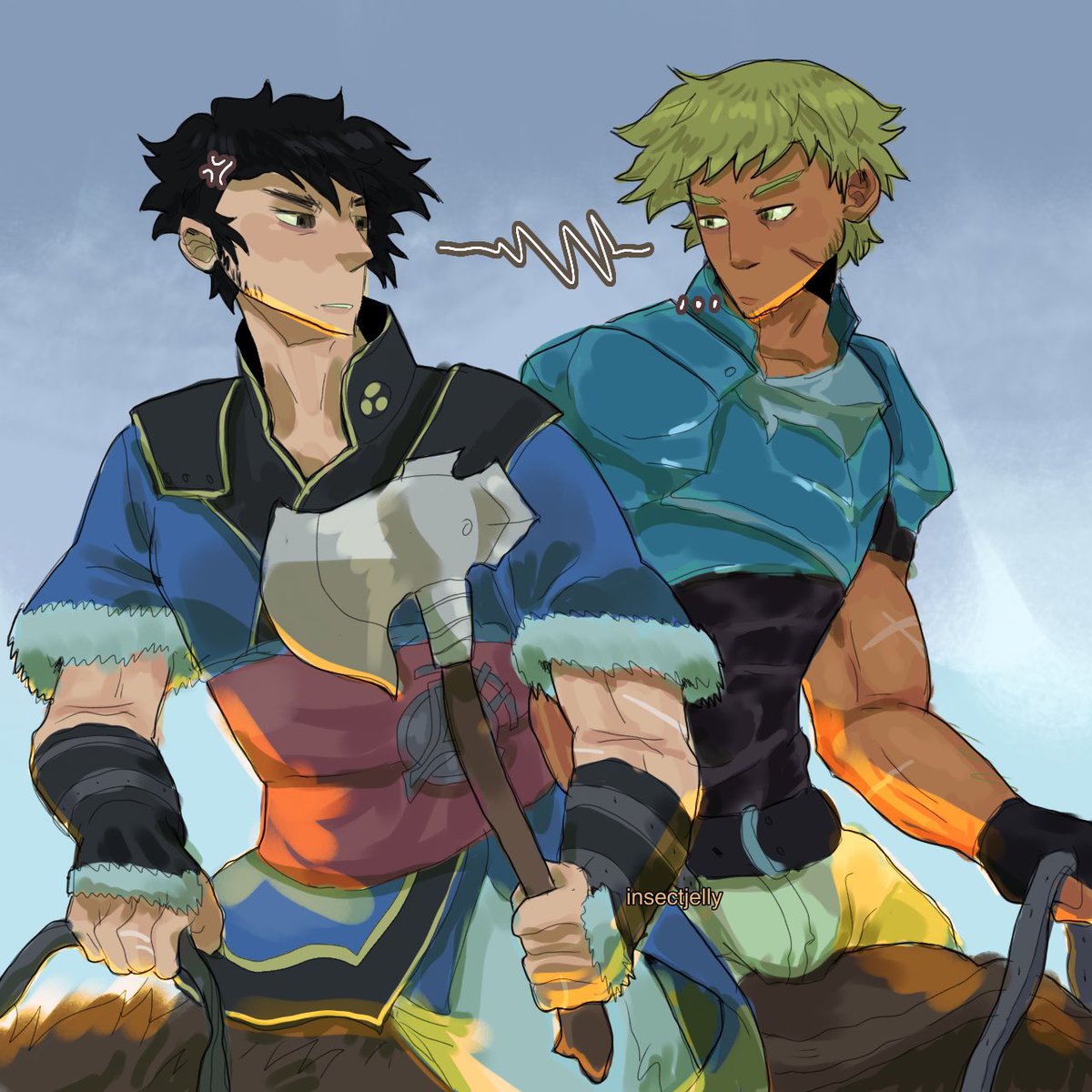 what if they were rivals with homoerotic tension huh. what then. idk I just want both Lon’qu and cormag I’m a simple man 

#fe #fireemblem