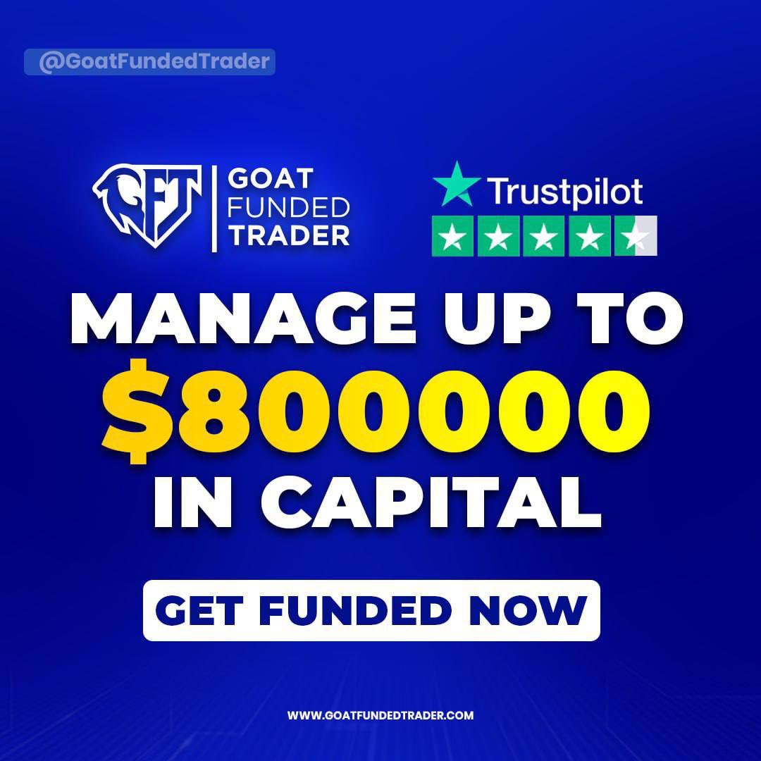 GoatFunded's tweet photo. How would you feel about being $800k FUNDED with Goat Funded Trader?

GET FUNDED NOW 🐐

https://t.co/t15rnKVjMq https://t.co/DVVK6U6mCu