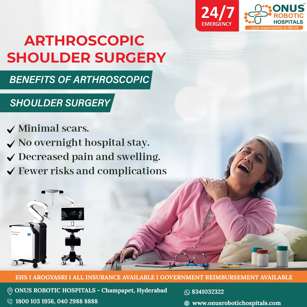 Struggling to raise your arm? Don't let shoulder pain hold you back from the life you love. Arthroscopy could be the key to regaining strength & freedom. #ShoulderPain #arthroscopysurgery
🌐 onusrobotichospitals.com
📞 1800-103-1956

#RoboticRevolution #onusrobotichospitals