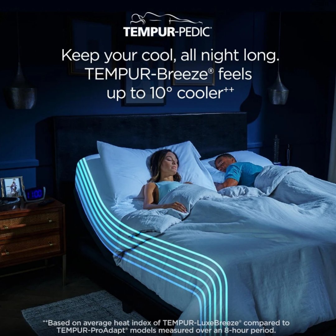AMBloomingdale's tweet image. Experience the Tempur-Pedic® Difference

🤯🪩💃🕺🪩💃🕺🪩💃🕺🪩💃🕺🪩😱

The exclusive cooling materials of TEMPUR-Breeze®
 
create an all-night cooling experience that lasts from the minute you lay down to the moment you wake up. ⏲️
@BullRunJB #sleep #bed #Adjustablebase…