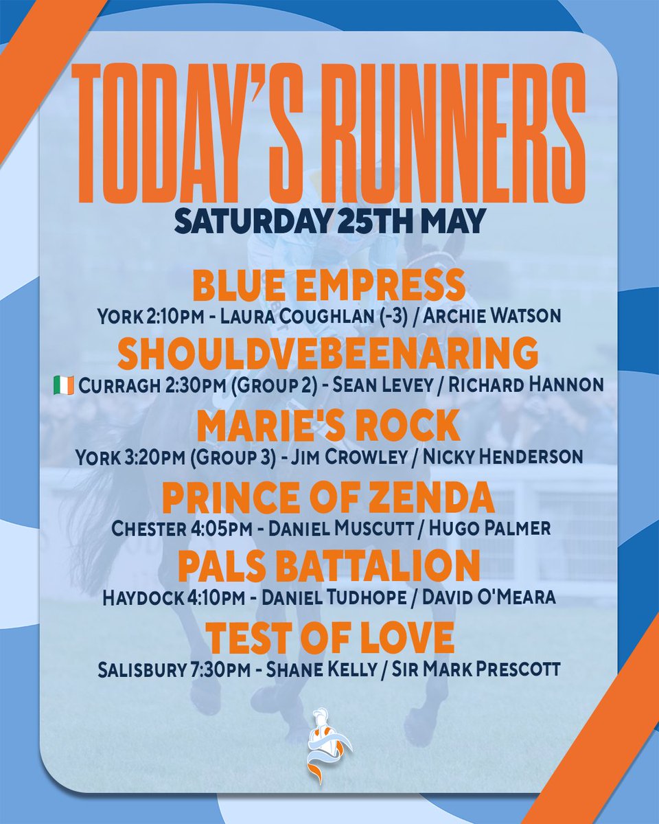 MprUpdates's tweet image. An action packed day of runners across 5 meetings, including SHOULDVEBEENARING in the Group 2 Greenlands Stakes and a flat debut for MARIE'S ROCK in the Group 3 Bronte Cup. Good luck!

📍@yorkracecourse
📍@curraghrace🇮🇪
📍@ChesterRaces
📍@haydockraces
📍@salisburyraces

#TeamMPR
