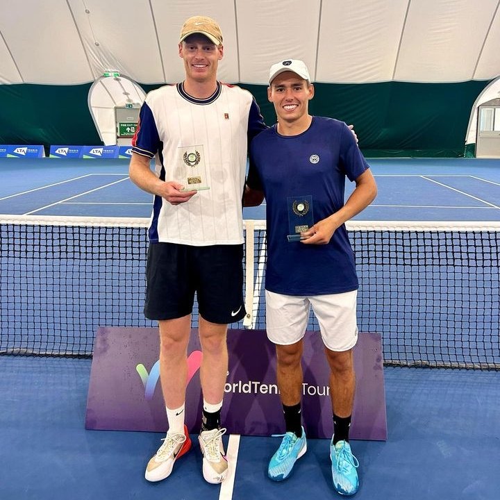 TheTennisTalker's tweet photo. The last time Ben Jones 🇬🇧 and Charles Broom 🇬🇧 won a doubles title together was last summer in Nottingham (picture) 

Today they win at ATP Challenger level, taking the Kachreti doubles title in Georgia 

Career high rankings on Monday.  Charlie at 184th and Ben at 186th 👏 https://t.co/QcAe6QvUrv