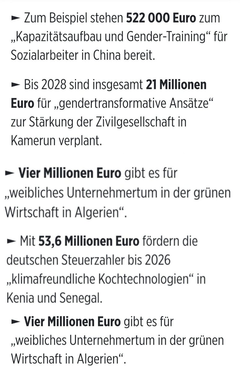 Derzeit wird darüber spekuliert, dass es 2025 nötig sein wird die Renten zu kürzen.
Lesen Sie mal ein paar wenige Beispiele, für welchen kompletten Unsinn die #AmpelDesGrauens unsere Steuergelder herauswirft!
Erschütternd und empörend! 😤⬇️