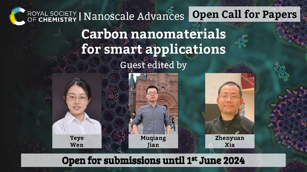 Only 1 week left!! We're still welcoming submissions for the #NanoscaleAdvances collection on carbon nanomaterials for smart applications Find out more about the collection here: blogs.rsc.org/nr/2024/04/04/…