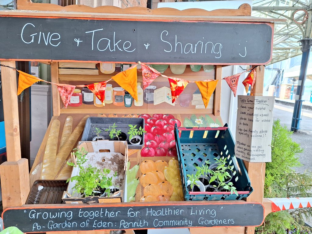 A different kind of economy, sharing and cooperating. Why doesn't every bus and train station have one of these? Well done Penrith Community Gardeners (and the team behind the notably lovely Penrith station)