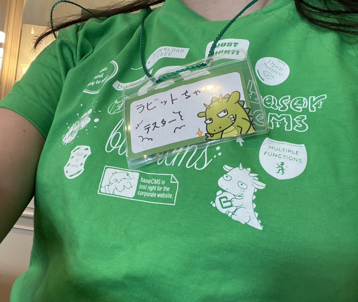 rabbitchang's tweet image. 本日の装い(受付にいます！
#baserCMS #エンジニアカフェ #総会