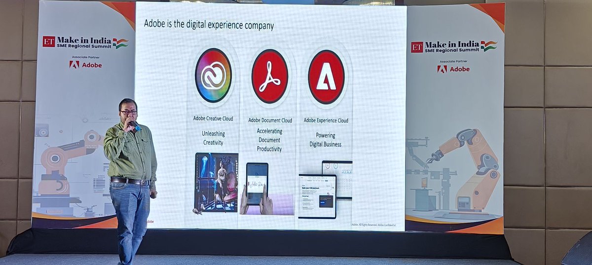 Businesses run on digital documents today. The most critical business data such as financial statements, sales contracts etc are in digital format: Mohd Yaman, Sr. Solution Consultant, @Adobe at #ETSMESummits in #Lucknow @IasAlok @upmsme @UPGovt @UP_ODOP