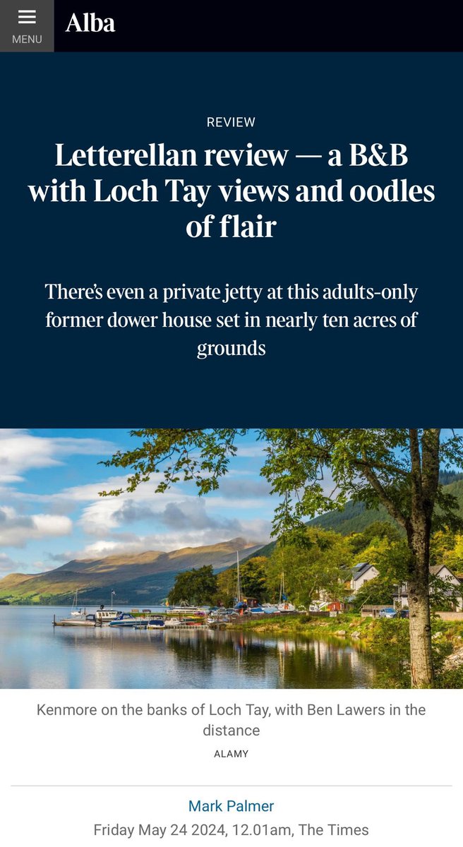 letterellan's tweet photo. Thrilled to be featured in today’s Times Scotland: “Letterellan is the perfect place to escape the hustle and bustle without compromising on the quality of five-star city establishments.”  @thetimesscotland @visitscotland @taymouth_marina @scottishcrannogcentre https://t.co/mq422h5AJO