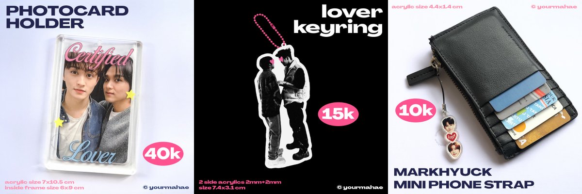 [ rts n likes are very appreciated ]

OPEN PO
˗ˋˏ ♡ Photocard Holder Certified Lover
˗ˋˏ ♡ Markhyuck Lover Keyring
˗ˋˏ ♡ Markhyuck Mini Phone Strap

FAST PO Batch 3 period:
25 May 2024

✧  details on gform
✧  co on 6.6
✧  shopee (jakarta)

order on
bit.ly/PO-BATCH3-your…