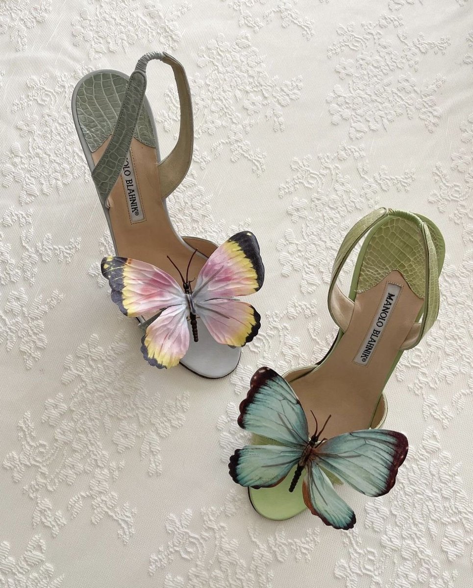 manolo blahnik butterfly heels from sororité vintage