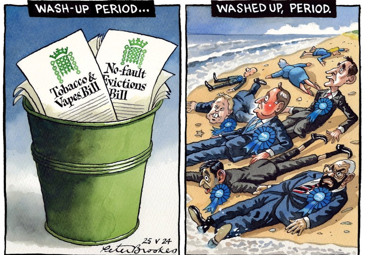 Peter Brookes on #RishiSunak #smokingban #Tories #GeneralElection #GeneralElectionUK #GE2024- political cartoon gallery in London original-political-cartoon.com