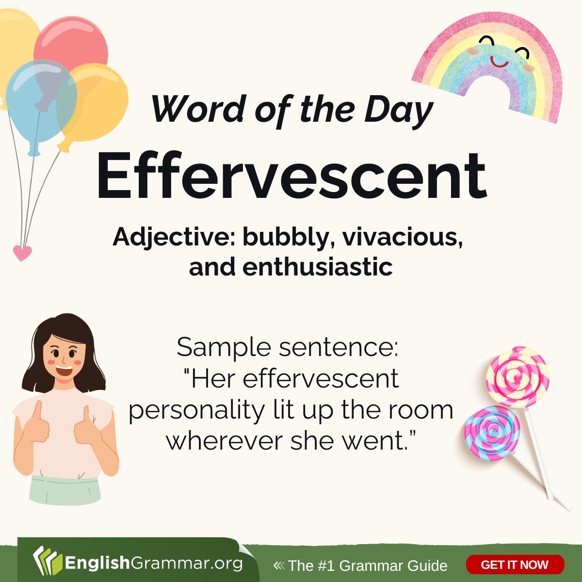 What does 'effervescent' mean? #vocabulary #writing #amwriting