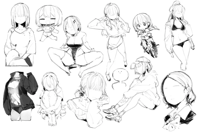色々参考にして落書き練習_(┐「ε:)_ 