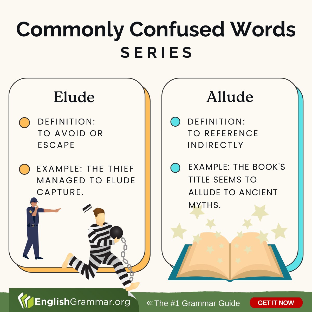 Elude vs. Allude #vocabulary #grammarupdates #writing