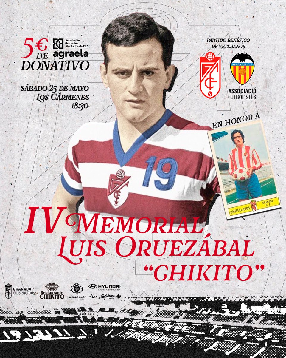 🏟️ Recuerda que esta tarde a las 18.30h se celebrará la cuarta edición del Memorial Luis Oruezábal, ‘Chikito’, en Los Cármenes. ℹ️ Puedes adquirir las entradas en el Restaurante Chikito o en la Tienda Oficial del Estadio de 10.00h a 14.00h. #𝙀𝙩𝙚𝙧𝙣𝙖𝙇𝙪𝙘𝙝𝙖 🇦🇹