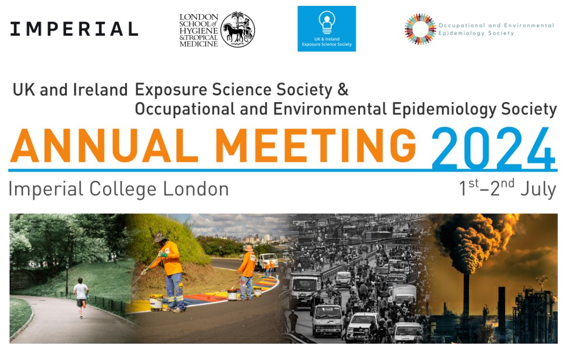 Excited to be co-organising with @daniela_fecht and @LSHTM the Joint UK & Ireland Occupational and Environmental Epidemiology and Exposure Science Annual Meeting! Join us on 1-2 July 2024 at Imperial College London. Tickets available now! here bit.ly/3UUVtjY @ERGImperial