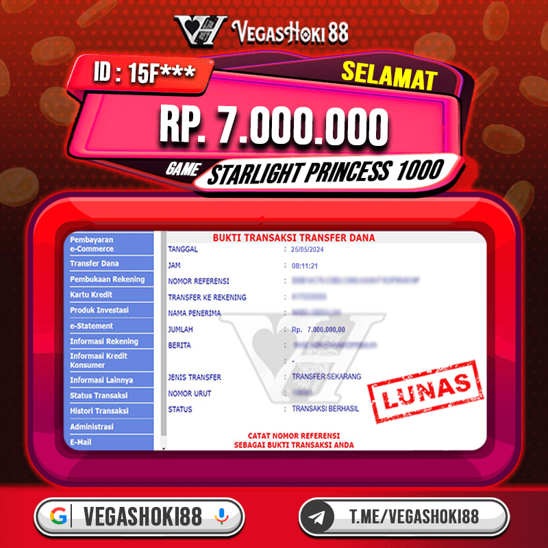 Selamat user ID 15F****
mendapatan jackpot 7.000.000 di Game Starlight Princess 1000

Area Bermain : Vegashooki88
Cari di google : Vegashoki88

#vegashoki88 #vegashoki #vegasgacor #slotviral #pragmatic #slot50 #slot100 #slot500 #slotdana #slotovo #depopulsa #slotpulsa #slotviral