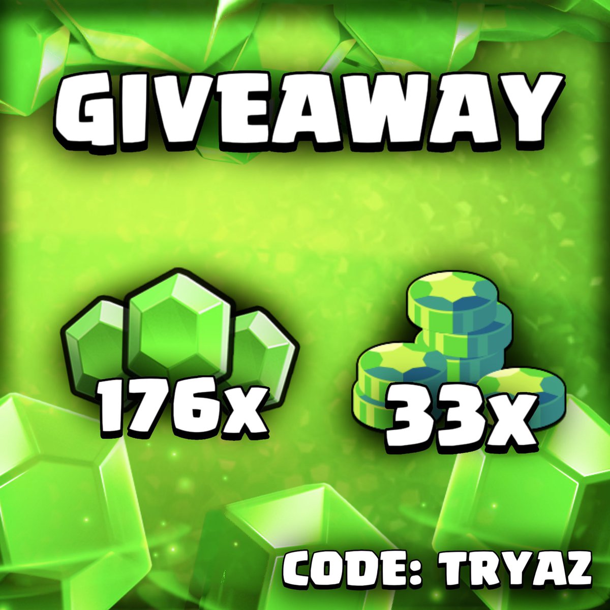 TryazGaming's tweet photo. 💎 WEEKLY GEM GIVEAWAY! 💎 
176x Gems (Clash Royale) or 33x Gems (Brawl Stars) 

❤️ LIKE 
🔄 RETWEET 
🫂 FOLLOW ME 
💬 GAME + PLAYER TAG (e.g. CR: #92JJQLC9R) 

Giveaway ends in 6 days! Good luck to everyone! 🔥 https://t.co/femmXdq4z6