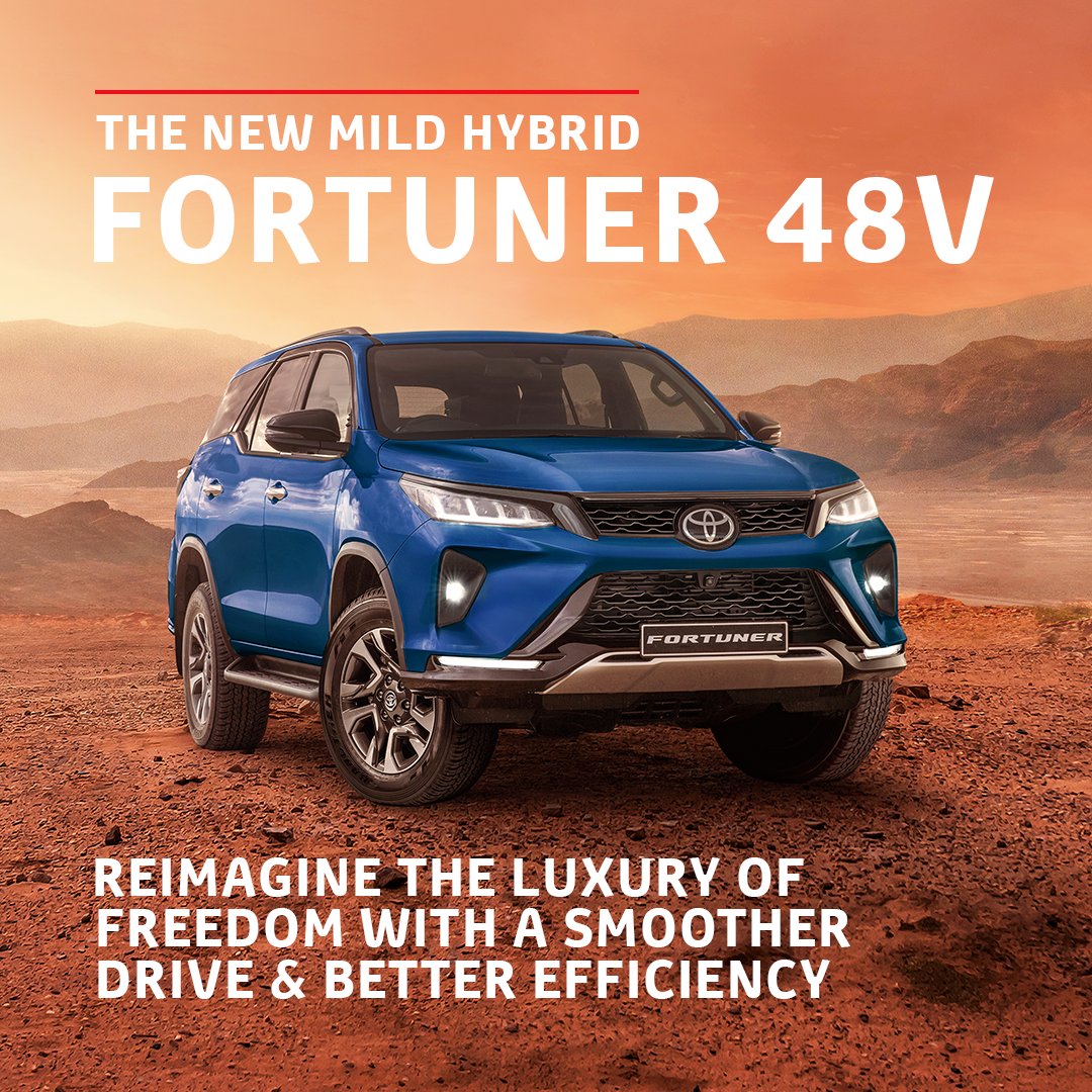 Reimagine the way you do road trips in the new Fortuner 48V. Using a combination of a turbo-diesel engine, a 48-volt battery and electric motor, you can enjoy the freedom to adventure anywhere – no matter the terrain.​ brnw.ch/21wK80S