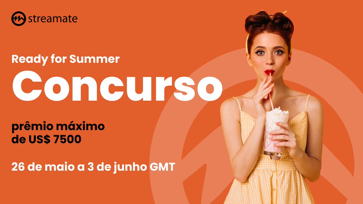 StreamateBrazil's tweet image. 🌞🎉 Prepare-se com nosso evento Ready for Summer de 7 dias! Entre 26 de maio e 3 de junho, não perca a chance de tirar onda! Todos os 7 dias contam para a classificação! 1000 vencedores concorrerão ao prêmio principal de US$ 7500! 💰🚀 #ReadyForSummer #SummerContest 🏖️🥳