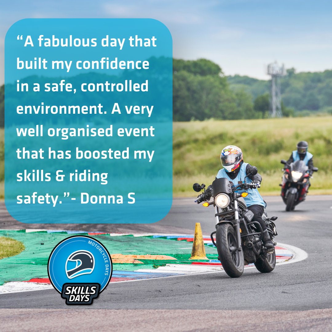 There is no better time to develop your skills than at Blyton Park, in the August sunshine with the IAM RoadSmart community☀️ Come and try a Skills Day with us! Only a few spaces left, book now! 🏍️iamroadsmart.net/3V9s3zV