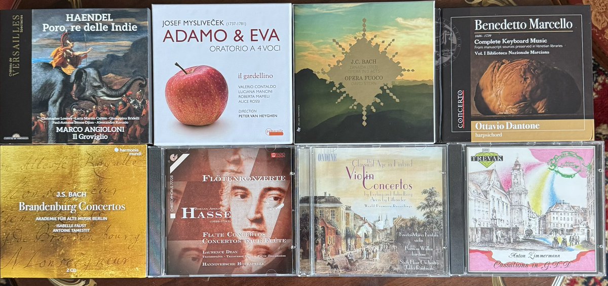 BramaAlessandro's tweet photo. This week's listening: I immersed myself in the music of my favorite period: the 17th & 18th centuries. Two operas: one by #Handel, the other by Johann Christian #Bach (son of J.S.), an oratorio by #Mysliveček known as “Il #Boemo” and then extraordinarily harpsichord music (1/3) https://t.co/1I8bSk9tAG