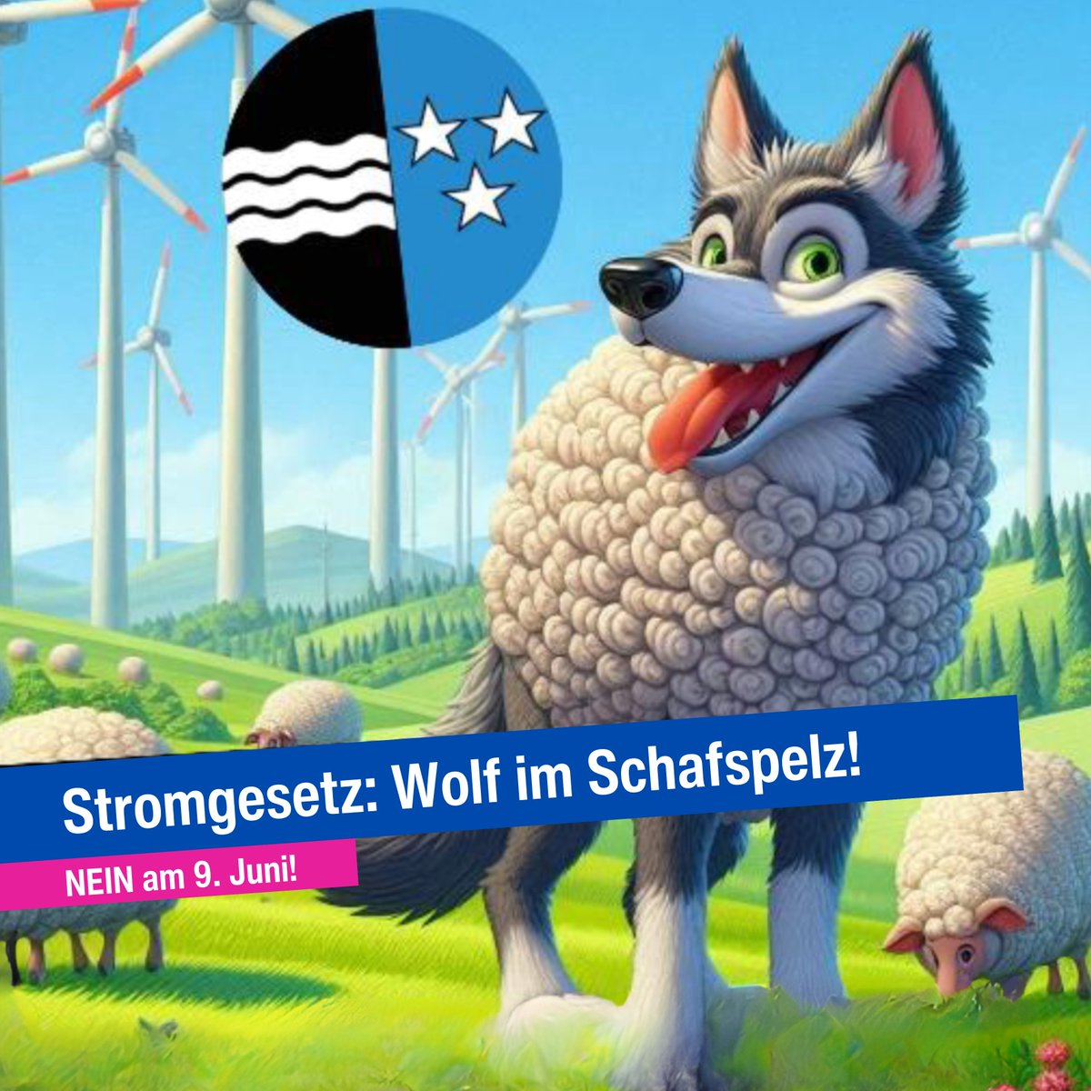 (1/3) Das Stromgesetz ist ein Wolf im Schafspelz! 🐺🐑Deshalb stimmt das Aargauer Koomitee NEIN zum Stromgesetz: ⚡

1. Massiv höhere Stromrechnung
2. Flatterstrom statt sicherer Stromversorgung

#StarkeNatur #Landschaftsschutz #WolfImSchafspelz @FDPAargau @LukasPfisterer