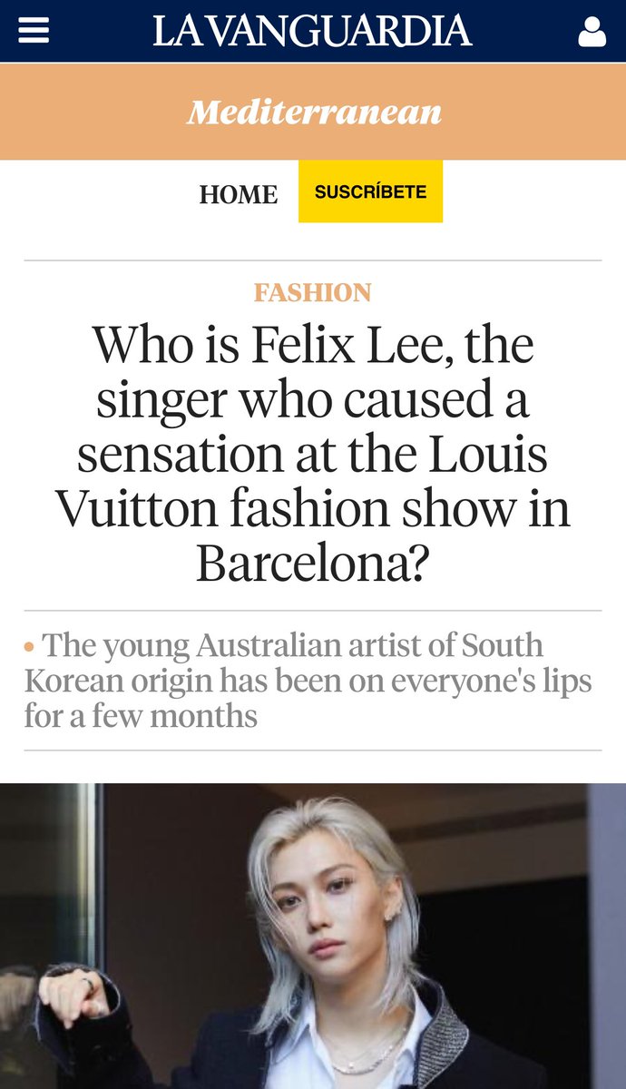 La Vanguardia, Catalonia’s leading newspaper, posted an article about FELIX 

They mentioned his beginning, the relationship with Louis Vuitton, his viral Met Gala debut & “The Felix Effect”

#FELIXxLVCRUISE25 #LVCRUISE25 @LouisVuitton
