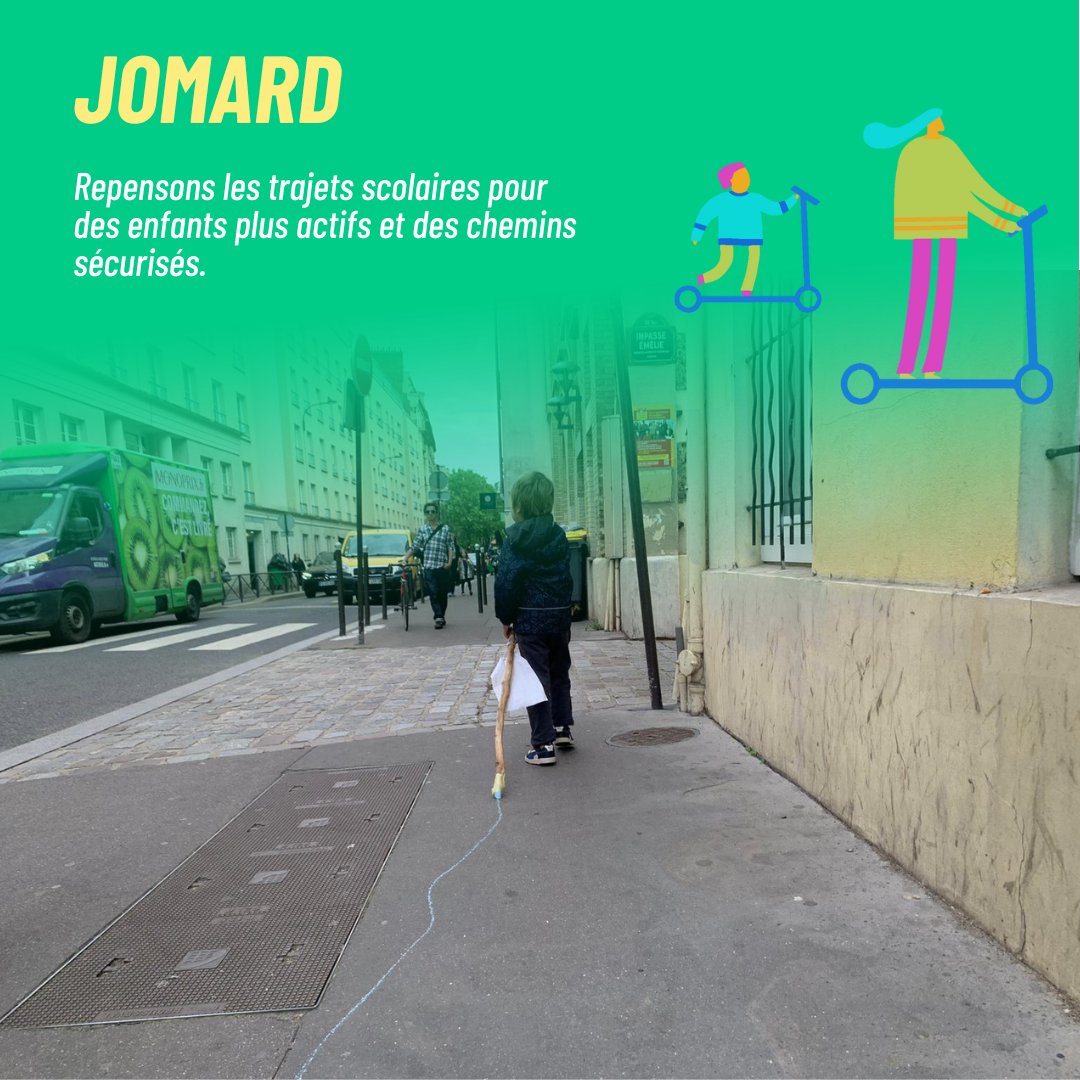 🎈Heure : 8h20-8h40 et 17h30-18h
🚧Lieu : École élémentaire Jomard - École maternelle Emelie, 9 Rue Jomard / 8 Imp. Emelie, 75019 Paris

Les parents ont organisé une action de sensibilisation pour discuter du projet de rues aménagées autour des l'écoles, afin de garantir la