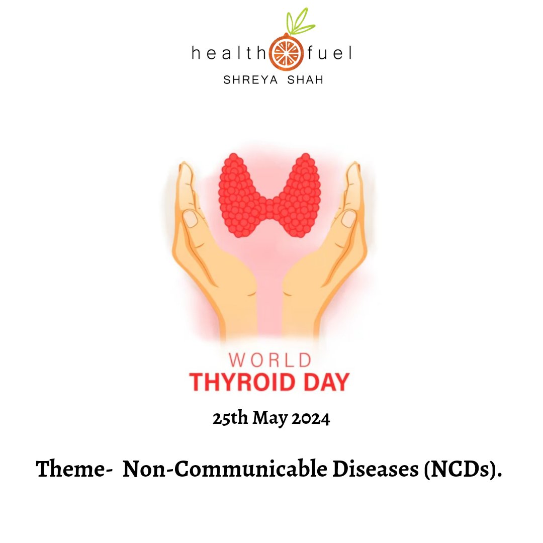 World Thyroid Day!!

World Thyroid Day is celebrated every year on May 25, as an initiative to raise awareness about thyroid health and its impact on overall well-being.

The theme for World Thyroid Day (WTD) 2024 is 'Non-Communicable Diseases (NCDs).' 

This focus underscores