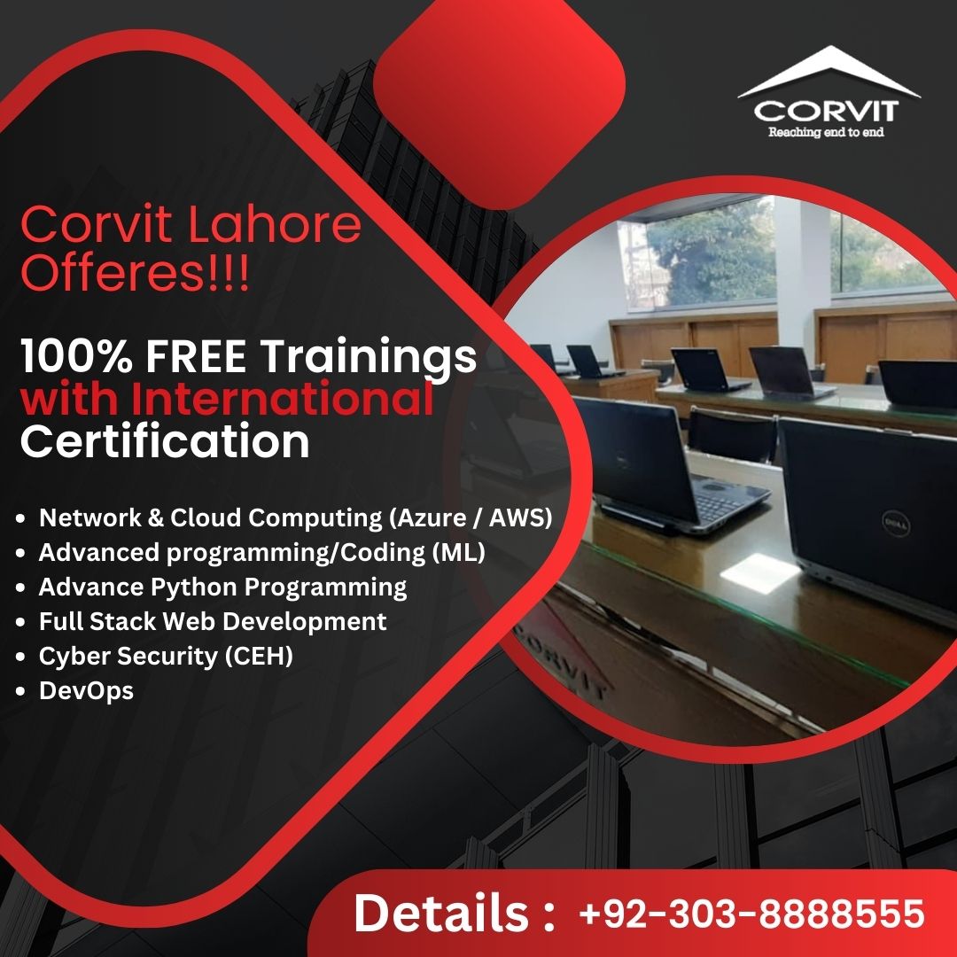 CorvitL's tweet photo. Corvit Offers 100% Free 3 Months training with International Certification.
1. Cloud Computing-AWS
2. Cloud Computing-Microsoft Azure
3. Cyber Security-CEH
4. Advance Python Programming
5. Full Stack Development
6. DevOps
Apply:
https://t.co/SeMJqISI2R
For Details : 0303 8888555 https://t.co/8aKVe6azUL