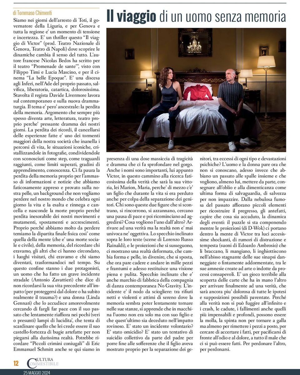 TommasoChimenti's tweet photo. Recensione Il viaggio di Victor - Davide Livermore - Genova @manachumateatro @PrimaveraDeiTea @dariodeluca68 @TeatroStabile @TeatrodiMessina @todifestival @FestivalSpoleto @BiselliRoberto @TeatrodiSacco @TommasoSacchi @TeatroBiondo @TeatroKismet @briguzia @MicScianca @thefochis https://t.co/aSwdQfqQzC
