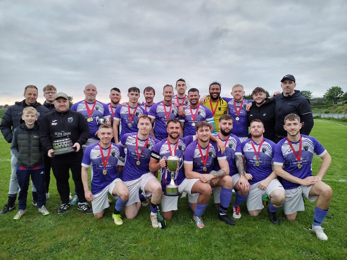 Croftlands FC winners of the Furness Premier League Senior Cup. With Askam Utd runners up.