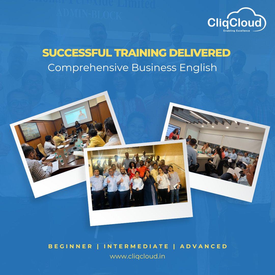 Thrilled to share that our recent Comprehensive Business English batch was a resounding success. Empowering professionals with the skills they need to excel in the global business landscape. 

#cliqcloud #businessenglish #professionaldevelopment #softskills #softskillstraining
