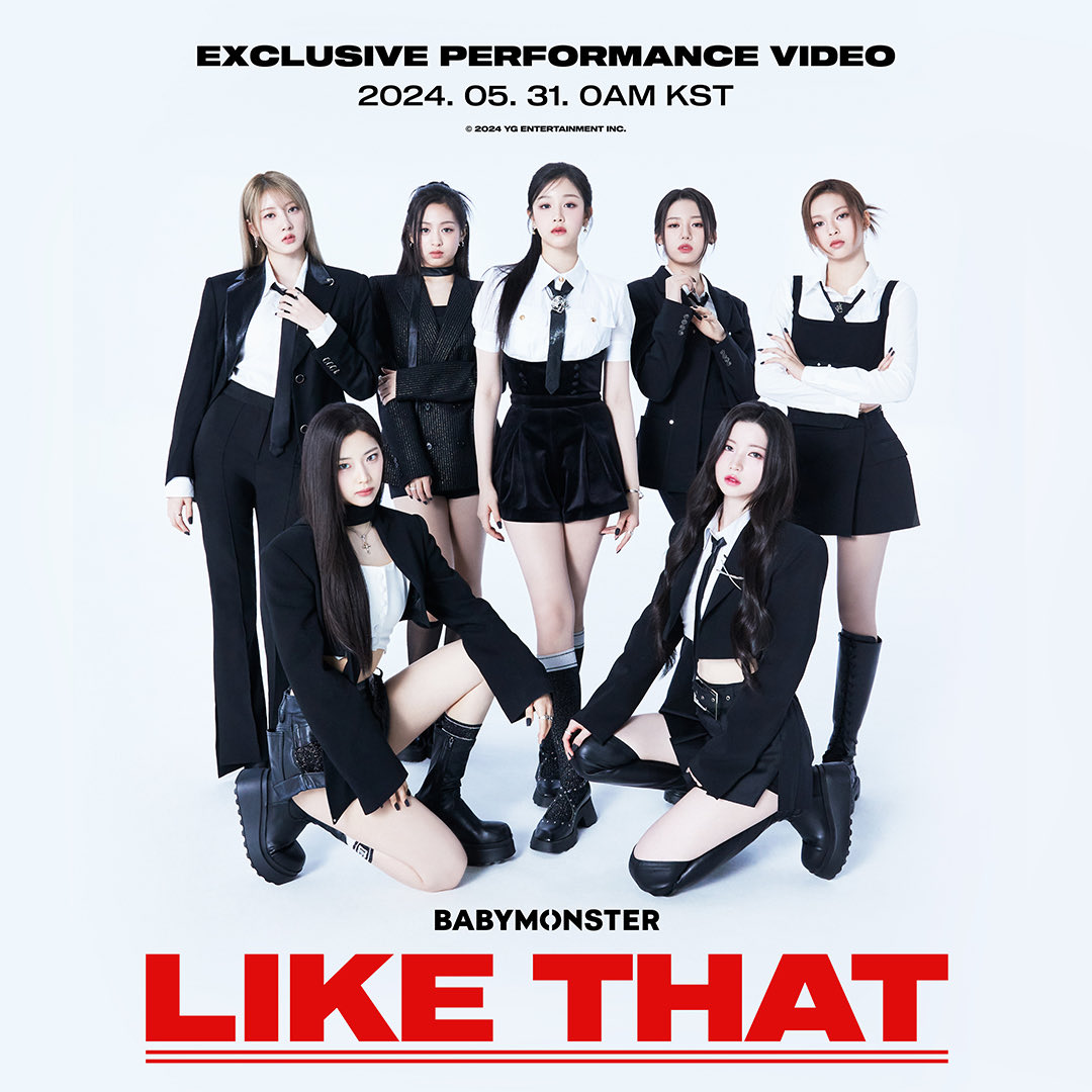 taleofahyeon's tweet photo. Get ready to dance and sing along! 🎶 Exciting news - #BABYMONSTER's 'LIKE THAT' exclusive performance video drops on 2024.05.31 at 0AM (KST)! Stay tuned for a thrilling showcase! ✨🌟 https://t.co/qG7pU4JdTj