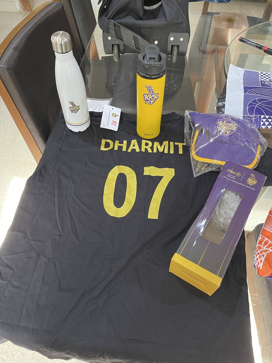 POV: You come home from London, and parents surprise you with exclusive @KKRiders merch, to make sure you’re prepared for the Finals!💜😍❤️✨ #IPL2024Finals #KKR @iamsrk @GautamGambhir @pooja_dadlani @SRKUniverse @KKRUniverse