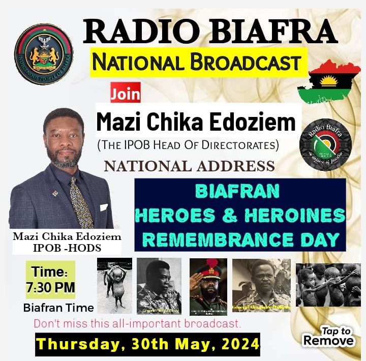 Biafra Anniversary National Day broadcast . #biafraheroesday30thmay2024 @real_IpobDOS @radiobiafralive @IpobZurich