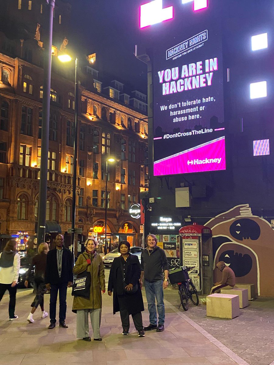 mayorofhackney's tweet image. We have an exciting night life in #Hackney and a growing number of accredited venues working in partnership to keep everyone safe. 

Great to visit the Hackney Nights welfare pop up with @sfajanathomas last night to see the support offered on the ground.

#DontCrossTheLine