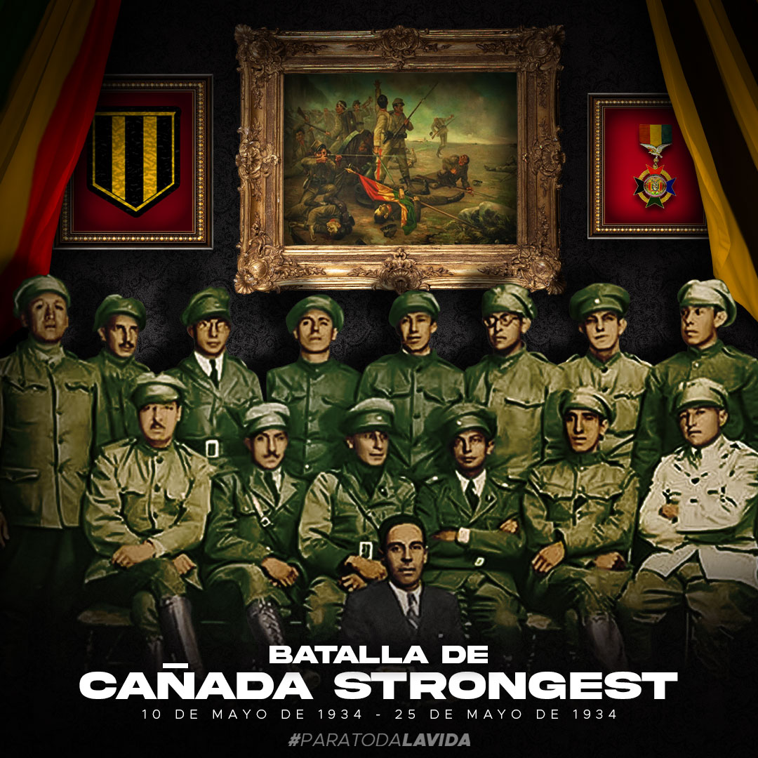 ClubStrongest's tweet photo. 𝗟𝗔 𝗛𝗜𝗦𝗧𝗢𝗥𝗜𝗔 𝗗𝗘𝗟 𝗣𝗔𝗜́𝗦 𝗦𝗘 𝗘𝗦𝗖𝗥𝗜𝗕𝗜𝗢́ 𝗖𝗢𝗡 𝗦𝗔𝗡𝗚𝗥𝗘 𝗢𝗥𝗢 𝗬 𝗡𝗘𝗚𝗥𝗢 🇧🇴

Conmemoramos 90 años de "La Cañada Strongest", la batalla más gloriosa de la Guerra del Chaco, durante la contienda bélica entre Bolivia y Paraguay, en la cual, jugadores, dirigentes e hinchas del #Decano del balompié nacional defendieron la Patria.

Su legado vivirá y será honrado #ParaTodaLaVida 💛🖤