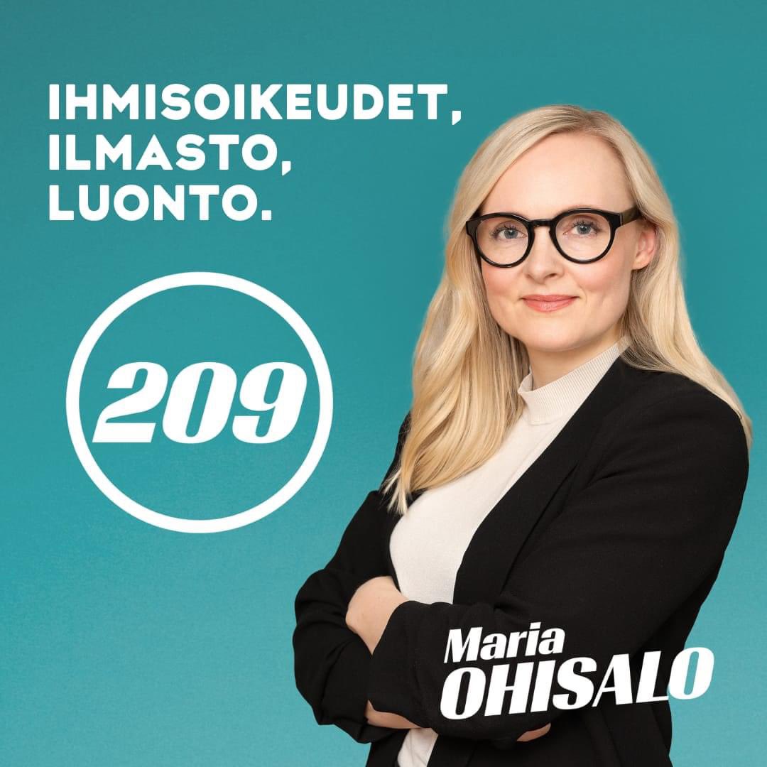 Minä äänestän upeaa ja ihanaa @MariaOhisalo Euroopan parlamenttiin. Luotan Mariaan 💚 
#vihreät #eurovaalit #mariaohisalo209