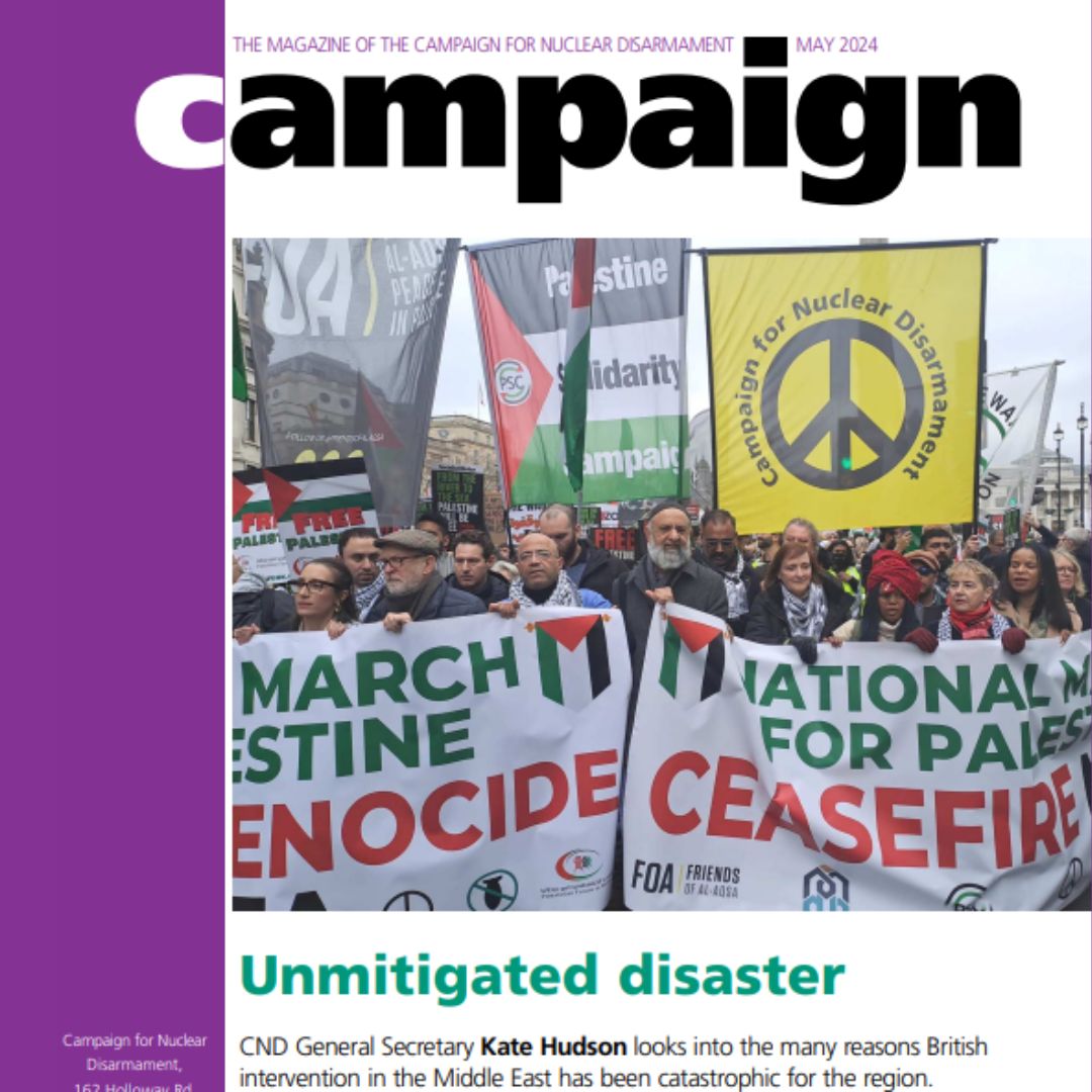 🐝 Have you read the May edition of Campaign magazine? This edition has articles on rising nuclear tensions in the Middle East and an update on the campaign against the return of US nuclear bombs to Britain. Read online: cnduk.org/resources/camp…