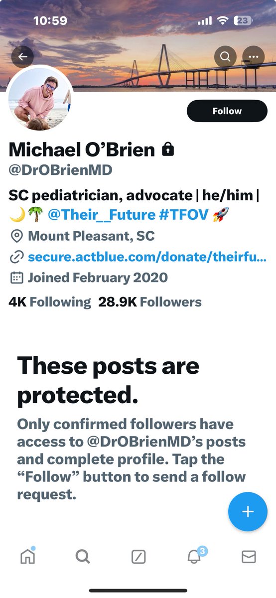 And this what you get when you try to read the good doctors tweets- you have to be a confirmed follower. Why would anyone do that?