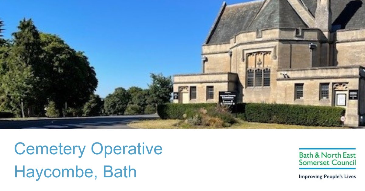 We are looking for Cemetery operatives to look after our green spaces across Haycombe. Apply at ow.ly/yibk50RSPWP #Bathjobs #Bath #Haycombe #Gardeningjobs