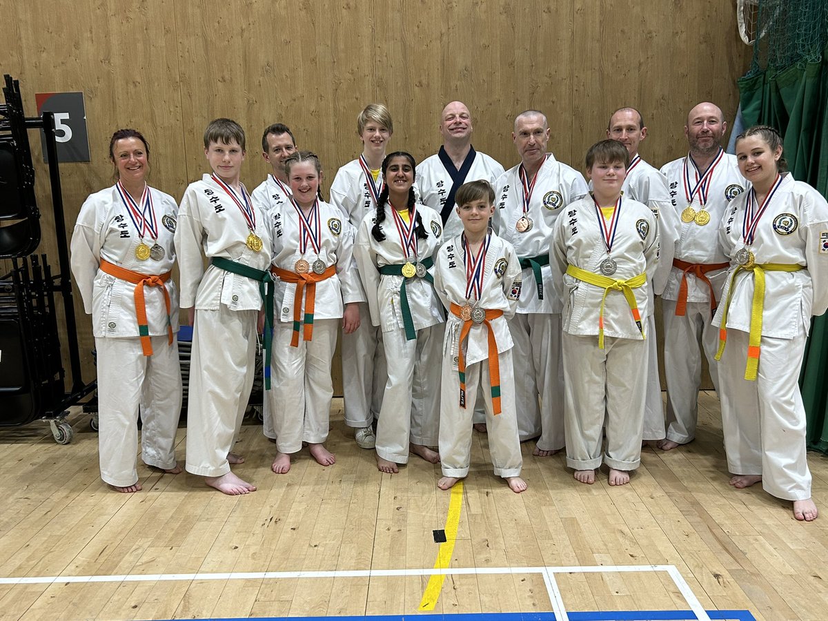 TangSooDoDenby's tweet photo. One week on from the UKTSDF Central Championships. Looking back at what was an incredible event, where Denby Dale class did amazing. All students returned home with medals. An incredible effort by all and a testament to everyone’s hard work and dedication. 
TANG SOO!!! https://t.co/ZOcXgnIlMu